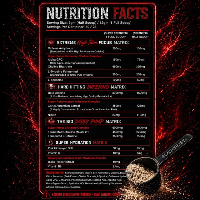 Black Beast The Big Daddy Inferno Pre-Workout - Zombie Juice - Image 3