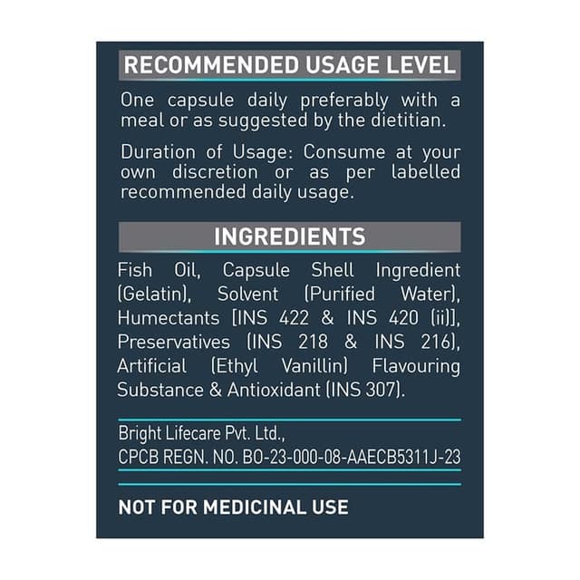 MuscleBlaze Omega 3 Fish Oil 1000mg (180mg EPA, 120mg DHA) - Image 4