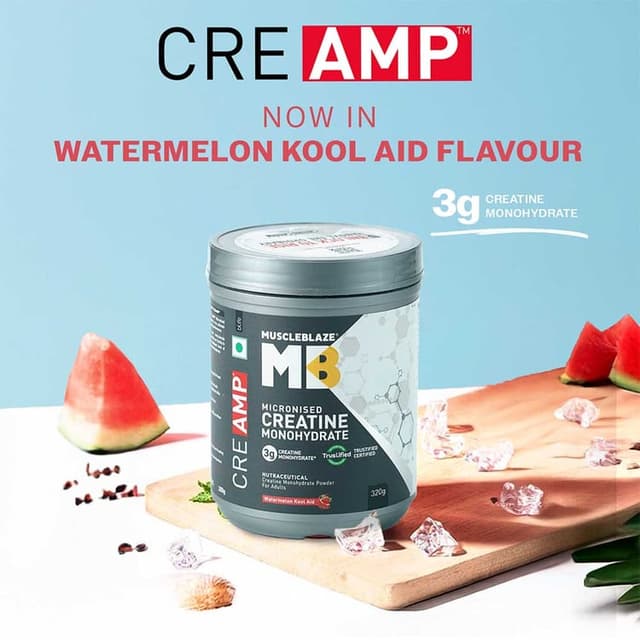 MuscleBlaze Creatine Monohydrate CreAMP, Watermelon Kool Aid 320g - Image 2